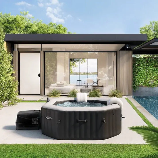 Spa Gonflable INTEX PureSpa Carbone – 6 Personnes – 6 Jets + 140 Bulles – Wi-Fi – Sel