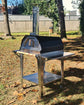 Four à Bois Brasa Noir avec Chariot Inox – Cuisson au Bois, 6-8 Personnes