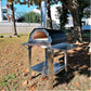 Four à Bois Brasa Noir avec Chariot Inox – Cuisson au Bois, 6-8 Personnes