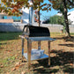 Four à Bois Brasa Noir avec Chariot Inox – Cuisson au Bois, 6-8 Personnes