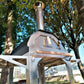 Four à Bois Brasa Noir avec Chariot Inox – Cuisson au Bois, 6-8 Personnes