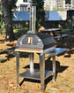 Four à Bois Brasa Noir avec Chariot Inox – Cuisson au Bois, 6-8 Personnes