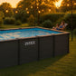 Piscine Graphite Rectangulaire INTEX – 6,00 x 3,00 x 1,24 m – Design Anthracite