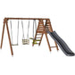 Portique en Bois TRÈFLE – SOULET – Balançoire, Toboggan, Siège Bébé, Dès 6 Mois