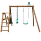 Portique en Bois MENTHE – SOULET – Balançoire, Vis-à-Vis, Toboggan – 3 à 12 Ans