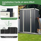Abri de Jardin Extérieur en Métal 117x89x162cm avec Porte à Serrure – Gris