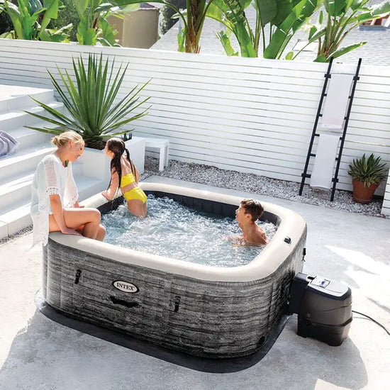 Spa Gonflable INTEX PureSpa Ardoise – 6 Personnes – 170 Bulles – Wi-Fi – LED – Sel