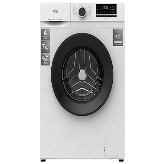 Lave-linge VOK EVW-7BAWL21N – 7 kg, 1200 tr/min, Classe A, Inverter, Vapeur, Slim 49 cm