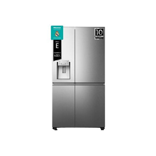 Réfrigérateur Américain Hisense RS818N4TIE1 – 636 L, No Frost, Distributeur Eau & Glace, Wi-Fi, Classe E, Inox