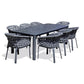 Ensemble Table et Chaises de Jardin CAMARGUE 8 Personnes – Aluminium, Céramique et Cordage