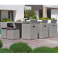 Salon de Jardin Empilable 10 Places – Résine Tressée, Table + Chaises + Poufs